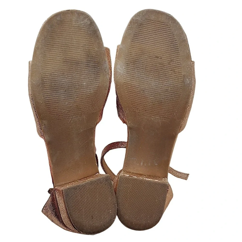 DV Dolce Vita Glamour Girl Sandals 3 Ginny Rose Gold Glitter Rhinestone Bow Glam